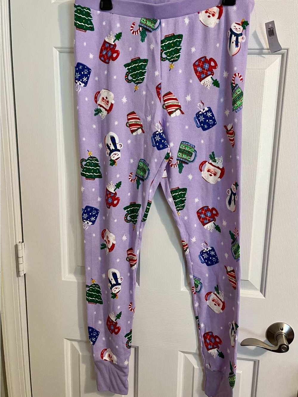 Old Navy Lavender Holiday Women’s Pajama Bottoms with Festive Print Large NWT